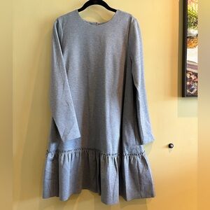 Banana Republic drop waist,  Gray Ruffle Hem Dress size 12. Spicy and cute!!